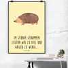 Mr. & Mrs. Panda Bild Igel Herzen DIN A0 - Gelb Pastell - Produktbild-Vorschau 2