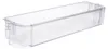 A clear, professional studio shot of a transparent plastic refrigerator door shelf. Produktbild-Vorschau