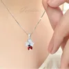 Marienkäfer auf Kleeblatt Anhänger mit Kette I Echtsilber Glücksbringer I 38cm Produktbild-Vorschau