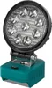 A close-up studio shot of a portable LED work light on a white background. Produktbild-Vorschau
