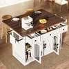 Carrello da cucina MODFU bianco con cinque rotelle, isola Anteprima dell’immagine prodotto 1