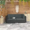 Divani angolari 2 pezzi con cuscini in poly rattan marrone Anteprima dell’immagine prodotto 6