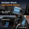 Collage of close-up images showing different shock absorption components of an e-bike. Produktbild-Vorschau