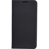 A black folio case for a smartphone, shown closed and standing upright. Voir les images du produit