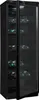 A black wine cooler with glass doors, filled with bottles of wine. Produktbild-Vorschau
