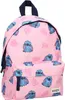 A pink backpack with a Stitch pattern is shown against a white background. Náhled obrázku produktu