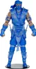 A full-body shot of a Sub-Zero action figure from Mortal Kombat, standing on a black display base against a white background. Produktbild-Vorschau