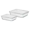 Pyrex Auflaufform rechteckig mit Deckel Glas Set 2 Stück Produktbild-Vorschau 4