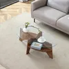 MODFU Couchtisch Oval Sicherheitsglas mit Ablagefach Produktbild-Vorschau 1