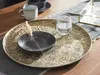 BELIANI Dekorativní zlatý kovový podnos 49 cm azurový Náhled obrázku produktu 2