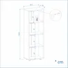 A technical drawing of a white bookshelf with dimensions and weight capacity indicated. Produktbild-Vorschau