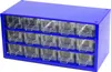 A blue metal parts organizer with 15 clear drawers. Anteprima dell’immagine prodotto