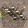 vidaXL Wand-Weinregale für 7 Flaschen 2 Stk. Golden Metall Produktbild-Vorschau 2