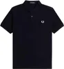 Fred Perry Polo schwarz einfarbig Baumwolle Produktbild-Vorschau 3