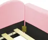 OKWISH Lit simple 90x200 cm Rembourré en velours - Rose Voir les images du produit 7