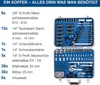 A tool kit laid out with a list of its contents. Produktbild-Vorschau
