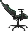 A side view of a black and gray gaming chair with green trim. Produktbild-Vorschau