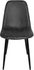 A black dining chair with black metal legs, shown from the front against a white background. Produktbild-Vorschau