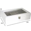 Schmuckkästchen Holz weiß Organizer Fächer Glasdeckel Queen Produktbild-Vorschau 4