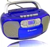 A blue Roadstar boombox with a silver handle is shown against a white background. Voir les images du produit