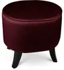 MG Design Ovaler Samt-Hocker 42 x 52 cm in Burgunderrot mit Produktbild-Vorschau 6