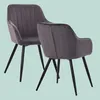 Relaxdays Esszimmerstuhl, 2er Set, Samt, Metallbeine,  Produktbild-Vorschau 6