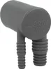 A gray plastic plumbing fitting with ribbed hose connectors. Podgląd zdjęcia produktu
