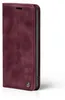 A burgundy flip case for a smartphone is shown from the side. Produktbild-Vorschau