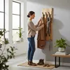 HAKU Wandgarderobe akazie, schwarz - Massivholz, Metall, Produktbild-Vorschau 11