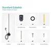An image displaying the standard accessories for a heating element, with each accessory shown in a separate box with its quantity and name labeled. Produktbild-Vorschau