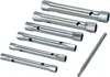A set of metric tube socket wrenches and a handle, arranged diagonally on a white background. Produktbild-Vorschau