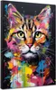 Katze Colour Pop Art Style Leinwandbild Wandbild  Produktbild-Vorschau 1