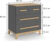 Commode Vitalispa Malia Gris 80x88cm avec 4 tiroirs, Model Voir les images du produit 2