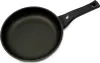A black frying pan with a black handle is shown against a white background. Produktbild-Vorschau