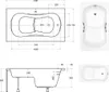 Rechteckige Badewanne - 120 x 70 cm - mit weißer Produktbild-Vorschau 4