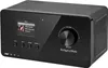 A black digital radio with a small screen and a large volume knob. Produktbild-Vorschau