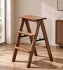 Klappbar Holz Trittleiter 3 Stufen,Tritthocker mit Produktbild-Vorschau 1