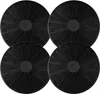 Four round, black charcoal filters arranged in a two-by-two grid against a white background. Produktbild-Vorschau