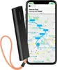 A black Invoxia GPS tracker with an orange lanyard is shown next to a smartphone displaying a map with a route and alert notifications. Náhľad obrázku produktu