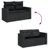 Design 8-tlg. Garten-Sofagarnitur mit Kissen Schwarz Poly Produktbild-Vorschau 4