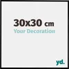 A graphic displaying product size and a tagline, with a logo. Produktbild-Vorschau