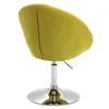 Rear view of a swivel chair with a chrome base and a lime green fabric seat. Produktbild-Vorschau