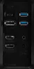 A close-up view of the rear ports of a monitor. Produktbild-Vorschau