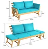 COSTWAY Gartenbank mit Liegefunktion, Gartensofa mit Produktbild-Vorschau 7