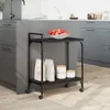 vidaXL Wózek kuchenny czarny 60,5x31x72,5 cm Materiał Podgląd zdjęcia produktu 3