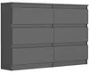 Komoda 120 cm 6 zásuvek skříňka FRAMIRE R-120 antracit Náhled obrázku produktu 1