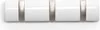 A white coat rack with silver hooks against a white background. Podgląd zdjęcia produktu