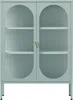 Credenza moderna a 2 ante da 80 cm in metallo e vetro verde Anteprima dell’immagine prodotto 3