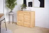 A wooden sideboard with plants and decorative items in a room. Produktbild-Vorschau