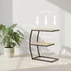 Tavolino Relaxdays, a forma di C, 2 ripiani, L x P x A 58,5 Anteprima dell’immagine prodotto 4